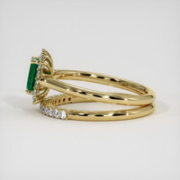 0.46 Ct. Emerald Ring, 18K Yellow Gold 4