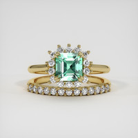 0.97 Ct. Emerald Ring, 18K Yellow Gold 1