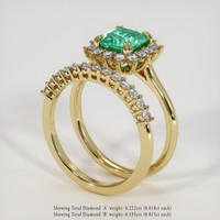0.91 Ct. Emerald Ring, 18K Yellow Gold 2