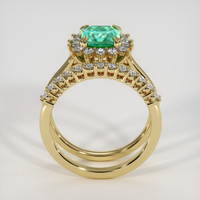0.91 Ct. Emerald Ring, 18K Yellow Gold 3