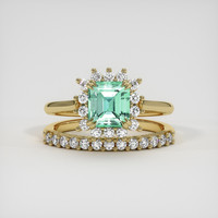 1.22 Ct. Emerald Ring, 18K Yellow Gold 1
