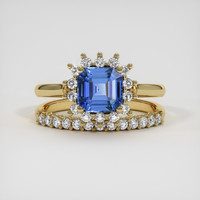 1.76 Ct. Blue Sapphire Ring, 18K Yellow Gold 1