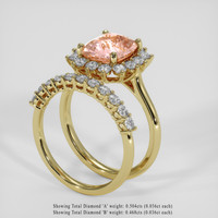 3.00 Ct. Padparadscha Sapphire Ring, 18K Yellow Gold 2
