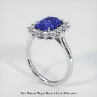 2.56 Ct. Blue Sapphire Ring, Platinum 950 2