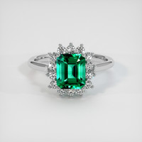 1.60 Ct. Emerald Ring, Platinum 950 1