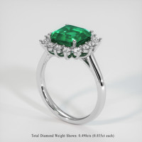 2.63 Ct. Emerald Ring, Platinum 950 2