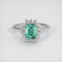 1.47 Ct. Emerald Ring, Platinum 950 1