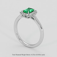 0.59 Ct. Emerald Ring, Platinum 950 2