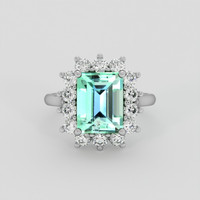 3.42 Ct. Emerald Ring, Platinum 950 1
