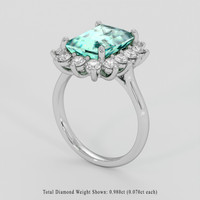 3.42 Ct. Emerald Ring, Platinum 950 2