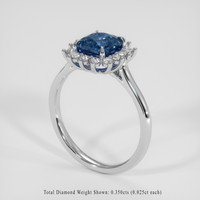 1.73 Ct. Blue Cobalt Spinel Ring, Platinum 950 2