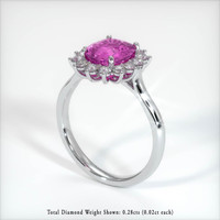 1.69 Ct. Pink Sapphire Ring, Platinum 950 2