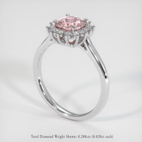 1.57 Ct. Padparadscha Sapphire Ring, Platinum 950 2