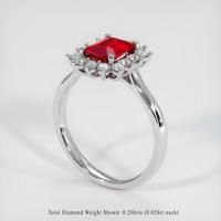 1.05 Ct. Ruby Ring, Platinum 950 2