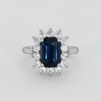 2.23 Ct. Blue Sapphire Ring, Platinum 950 1