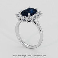 2.23 Ct. Blue Sapphire Ring, Platinum 950 2