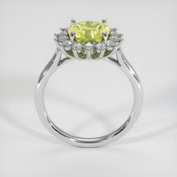 2.10 Ct. Yellowish Green Sapphire Ring, Platinum 950 3