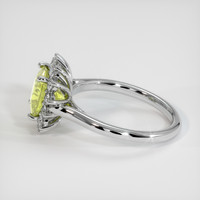 2.10 Ct. Yellowish Green Sapphire Ring, Platinum 950 4