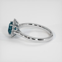 1.69 Ct. Greenish Blue Sapphire Ring, Platinum 950 4