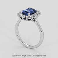 2.63 Ct. Blue Sapphire Ring, Platinum 950 2