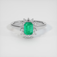 0.67 Ct. Emerald Ring, Platinum 950 1