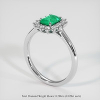 0.67 Ct. Emerald Ring, Platinum 950 2