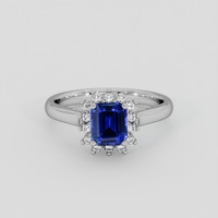 1.06 Ct. Blue Sapphire Ring, Platinum 950 1