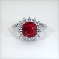 2.98 Ct. Ruby Ring, Platinum 950 1