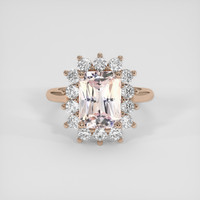 4.16 Ct. Peach Sapphire Ring, 14K Rose Gold 1