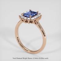 1.37 Ct. Blue Sapphire Ring, 14K Rose Gold 2