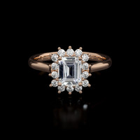 1.28 Ct. White Sapphire Ring, 14K Rose Gold 1