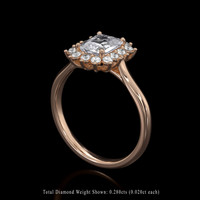 1.28 Ct. White Sapphire Ring, 14K Rose Gold 2
