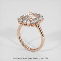 4.16 Ct. Peach Sapphire Ring, 18K Rose Gold 2