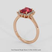 1.58 Ct. Padparadscha Sapphire Ring, 18K Rose Gold 2