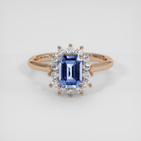 1.37 Ct. Blue Sapphire Ring, 18K Rose Gold 1