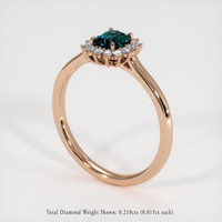 0.82 Ct. Sapphire Ring, 18K Rose Gold 2