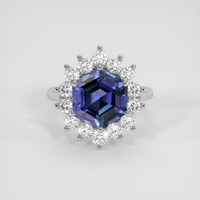 4.88 Ct. Blue Tanzanite Ring, Silver 1