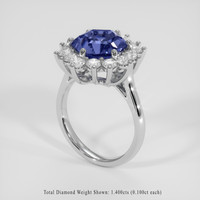 4.88 Ct. Blue Tanzanite Ring, Silver 2
