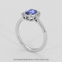 1.54 Ct. Violet Sapphire Ring, Silver 2