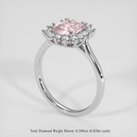 1.21 Ct. Pink Sapphire Ring, Silver 2