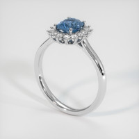 1.18 Ct. Greenish Blue Sapphire Ring, 10K White Gold 2