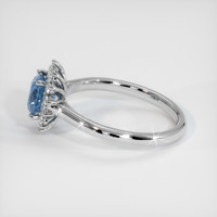 1.18 Ct. Greenish Blue Sapphire Ring, 10K White Gold 4