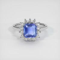 3.04 Ct. Blue Sapphire Ring, 10K White Gold 1