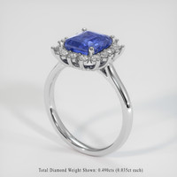 3.04 Ct. Blue Sapphire Ring, 10K White Gold 2