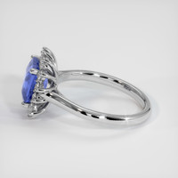 3.04 Ct. Blue Sapphire Ring, 10K White Gold 4
