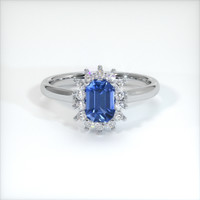 0.66 Ct. Blue Sapphire Ring, 10K White Gold 1
