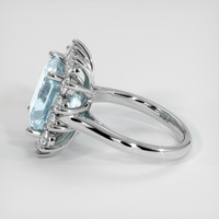 4.33 Ct. Blue Aquamarine Ring, 10K White Gold 4
