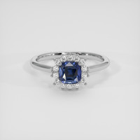 1.07 Ct. Blue Sapphire Ring, 10K White Gold 1