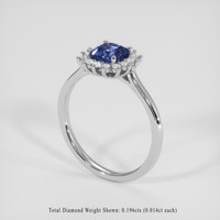 1.07 Ct. Blue Sapphire Ring, 10K White Gold 2