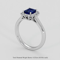 1.06 Ct. Blue Sapphire Ring, 10K White Gold 2